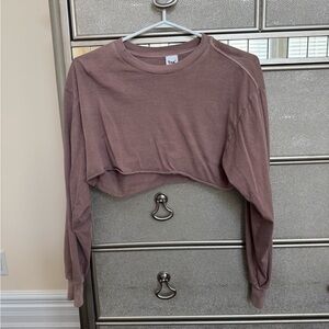Aritzia TNA Mauve Long Sleeve Crop Shirt